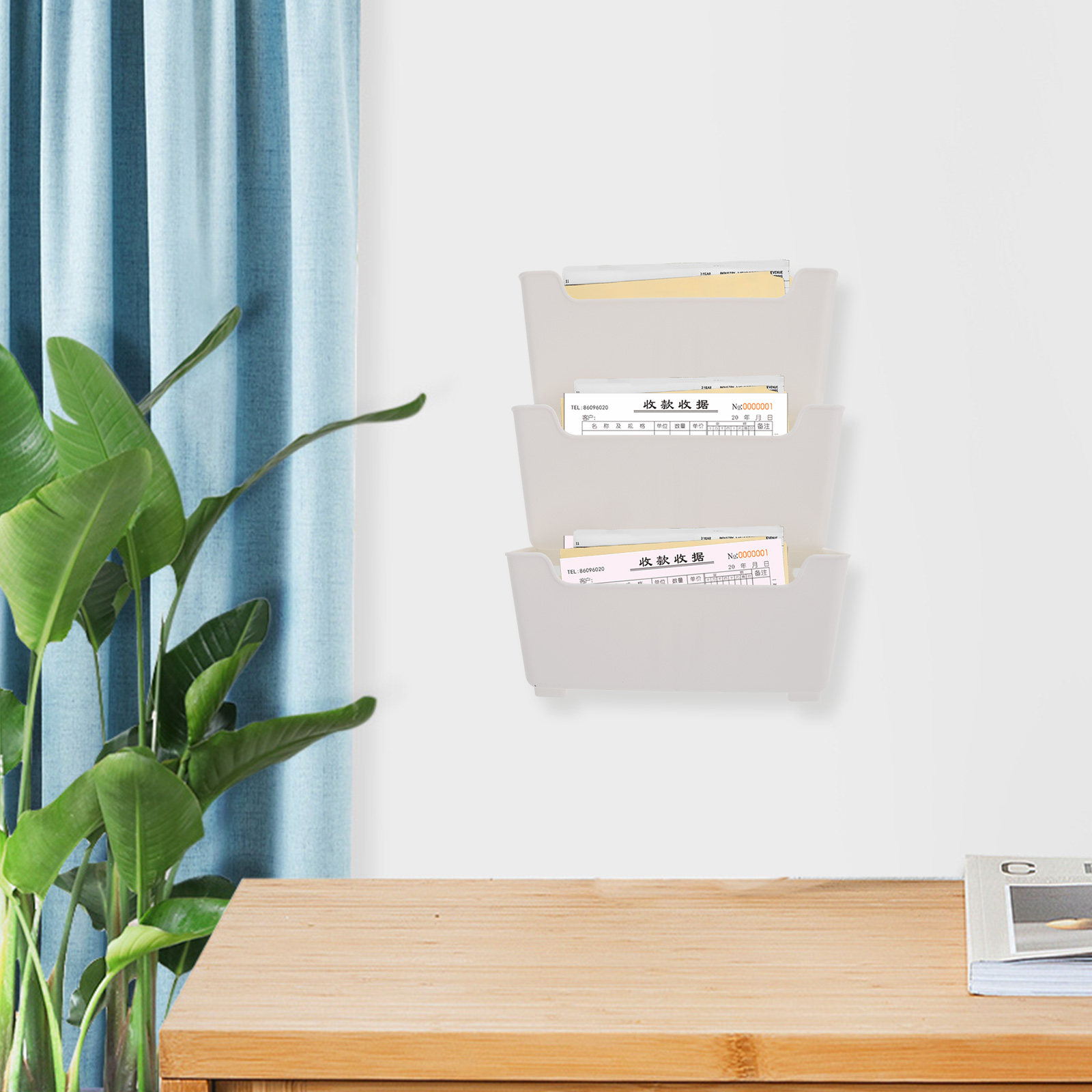 1Set Wall File Organizer Clear - огляд і ціна Magazine Holder Rack